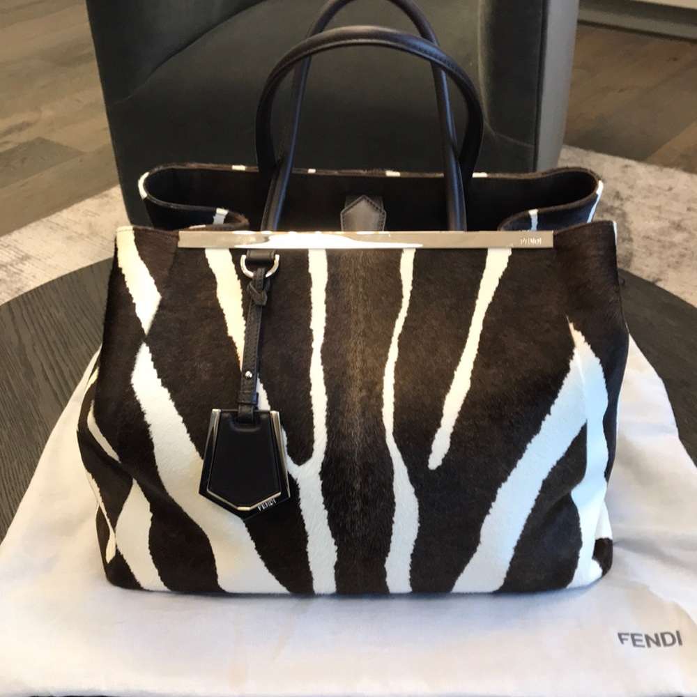 Large FENDI Zebra print 2Jours Tote
